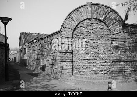 Hutong in the Sanli River area of the front gate before the transformation Stock Photo