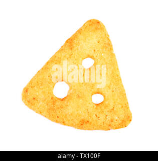 Cheese cracker isolated on white Stock Photo