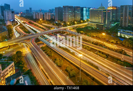 The tracks of the overpass in the city. Stock Photo