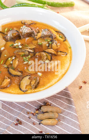 Abalone steamed eggs Stock Photo