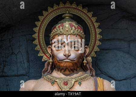Hanuman statue, Hindu idol near Ganges River, Rishikesh, India. Sacred places for pilgrims in Rishikesh. Statue that portray Lord Hanuman Stock Photo