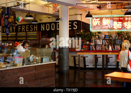 Very Fresh Noodles in the Chelsea Market, 75 Ninth Ave, New York, NY Stock Photo