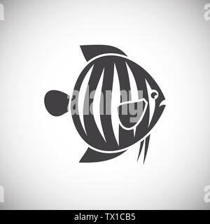 Fish related icon on background for graphic and web design. Simple ...