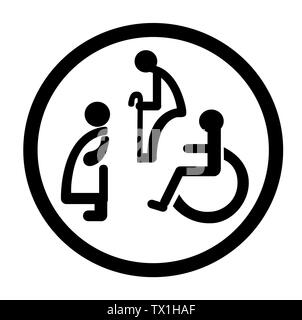bathroom for persons with disabilities. disabled toilet sign Stock Photo