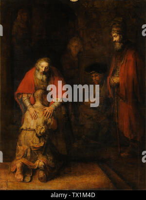 Return of the Prodigal Son by Rembrandt van Rijn, circa 1668 - Very high resolution and quality image Stock Photo