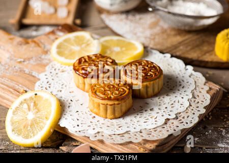 Traditional gourmet moon cakes Stock Photo