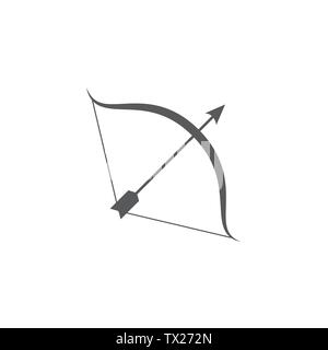 Bow and arrow icon on white background Stock Vector