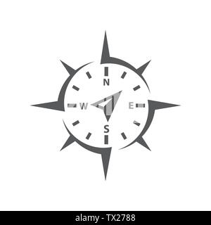 Compass icon vector on white background Stock Vector