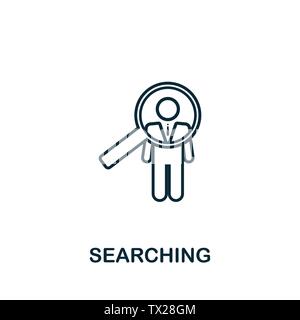 Searching vector icon symbol in outline style. Creative sign from human resources icons collection. Thin line Searching icon for computer and mobile Stock Vector