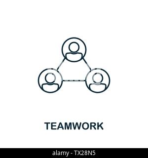 Teamwork vector icon symbol in outline style. Creative sign from human resources icons collection. Thin line Teamwork icon for computer and mobile