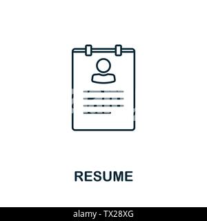 Resume vector icon symbol in outline style. Creative sign from human resources icons collection. Thin line Resume icon for computer and mobile Stock Vector