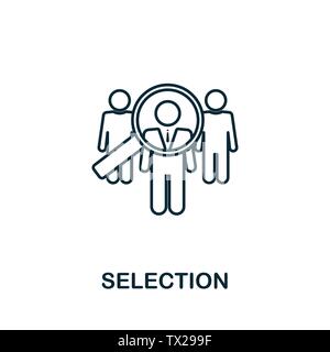Selection vector icon symbol in outline style. Creative sign from human resources icons collection. Thin line Selection icon for computer and mobile Stock Vector