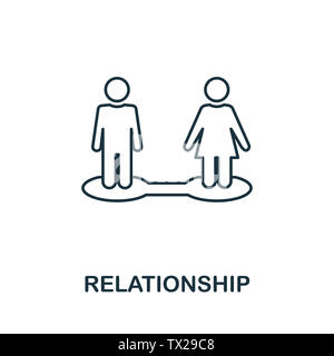 Relationship icon symbol in outline style. Creative sign from human resources icons collection. Thin line Relationship icon for computer and mobile Stock Photo