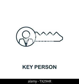Key Person vector icon symbol in outline style. Creative sign from human resources icons collection. Thin line Key Person icon for computer and mobile Stock Vector