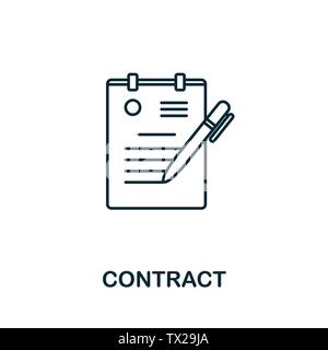 Contract vector icon symbol in outline style. Creative sign from human resources icons collection. Thin line Contract icon for computer and mobile Stock Vector