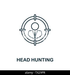 Head Hunting vector icon symbol in outline style. Creative sign from human resources icons collection. Thin line Head Hunting icon for computer and Stock Vector