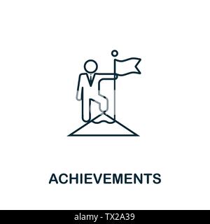 Achievements vector icon symbol in outline style. Creative sign from human resources icons collection. Thin line Achievements icon for computer and Stock Vector