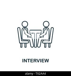 Interview vector icon symbol in outline style. Creative sign from human resources icons collection. Thin line Interview icon for computer and mobile Stock Vector