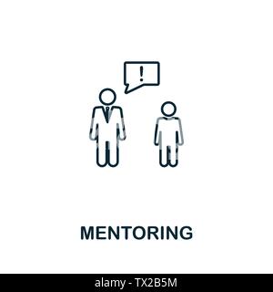 Mentoring vector icon symbol in outline style. Creative sign from human resources icons collection. Thin line Mentoring icon for computer and mobile Stock Vector