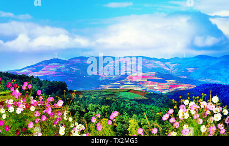 The unique Chinese yunnan dongchuan red land Stock Photo