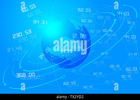 Network Technology Big Data Earth Elements Constructed by Digital and Digital Earth Stock Photo