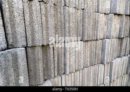 Heap of mortar bricks for construction background Stock Photo
