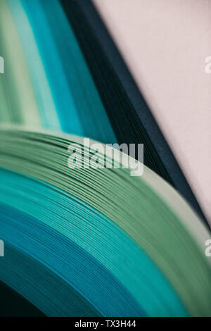 Abstract blue and green paper wave pattern Stock Photo