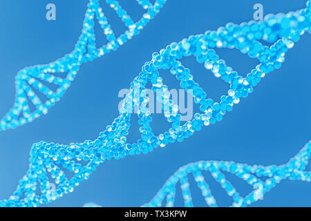 Spherical spiral DNA, three-dimensional rendering Stock Photo