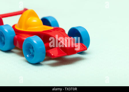 Children's toy plastic red machine, close up Stock Photo
