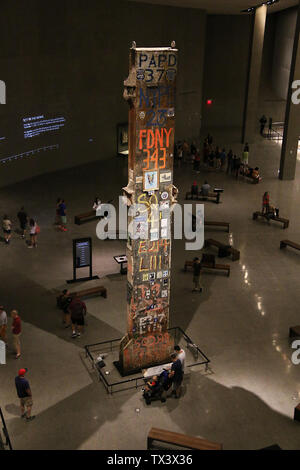 The Last Column, National 9 11 Memorial & Museum, New York City, New York, USA Stock Photo