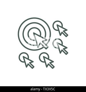 Website clicks icon ; pointer icon - unscrupulously acquiring website clicks Stock Vector