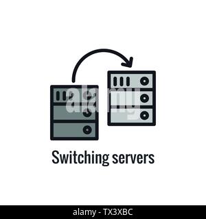 Website Data Transfer Icon - arrow imagery of transfer Stock Vector