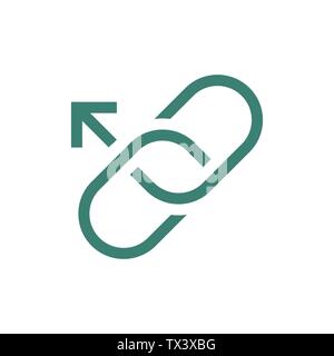 Website Link & Connectedness Icon with Chain Link Stock Vector