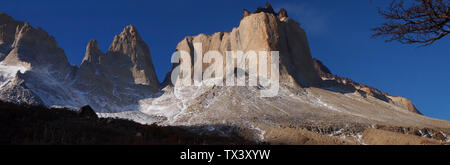 Pristine mountain habitat in Torres del Paine National Park, Chilean Patagonia Stock Photo