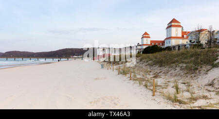 Germany, Ruegen, Binz, spa hotel at sandy beach Stock Photo