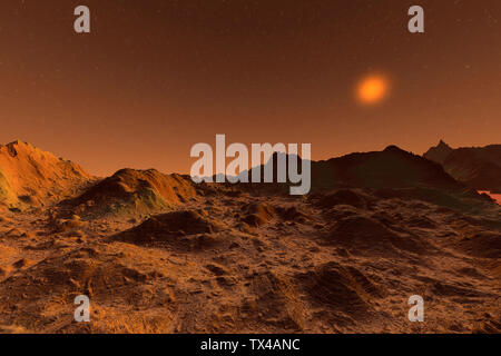 3D rendered Illustration of the surface of Planet Mars Stock Photo