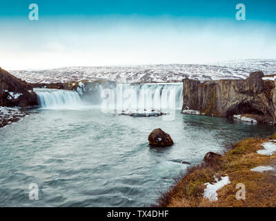 Iceland, Godafoss Waterfall in winter Stock Photo