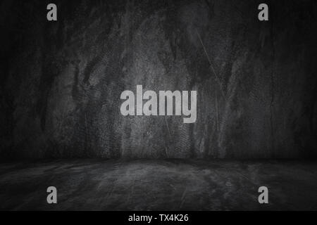 black cement studio wall and  texture background Stock Photo