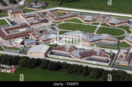 aerial view of HMP Lancaster Farms prison, Lancashire Stock Photo