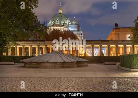 Germany, Berlin, view to lighted Berlin Cathedral Stock Photo