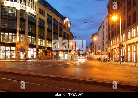Germany, Berlin, Hackesche Hoefe by night Stock Photo