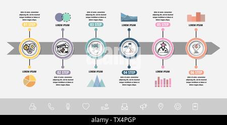 Vector Infographics flat template circles. Can be used for diagram, graph, presentation, business concept options, content, flowchart, timeline, workf Stock Vector