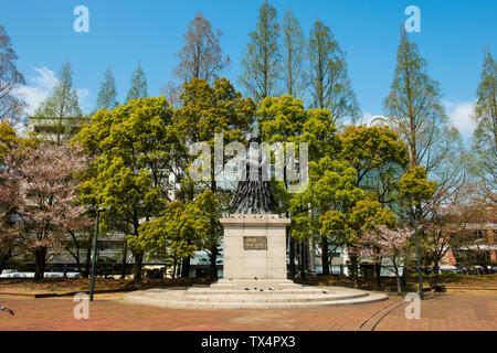 Japan, Nagasaki, Statue in the Nagasaki Peace Park Stock Photo