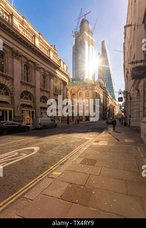 UK, London, Liverpool Street, financial district with the Shard in the background Stock Photo