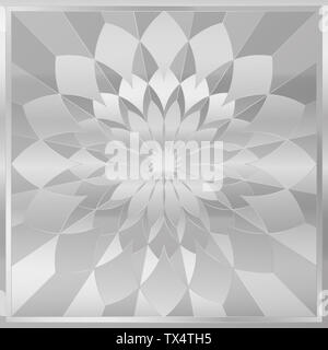 Silver tile. Marquetry inlay work, square format. Stock Photo