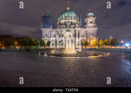 Germany, Berlin, view to lighted Berlin Cathedral Stock Photo