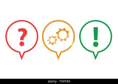 question and answer gear business info graphic vector illustration EPS10 Stock Vector