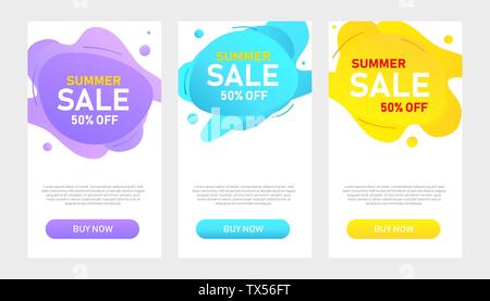 Sale banner template design. Stories discount example. Summer give-away illustration. for sell-out Stock Vector