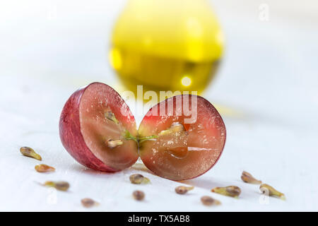 Grape seed oil : seed extract has antioxidant and nourishing the skin. Stock Photo