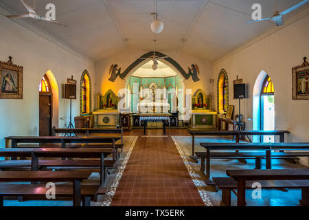Beagle Bay, WA, Australia - Inside the Sacred Heart church Stock Photo